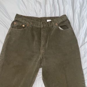 Levis green corduroy pants, size medium